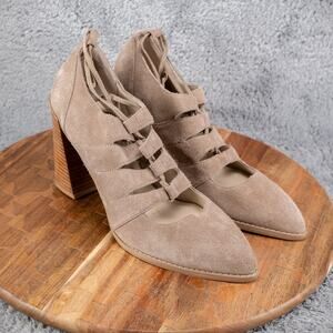Seychelles 9.5 Leather Strappy Gladiator Wooden Block Heel